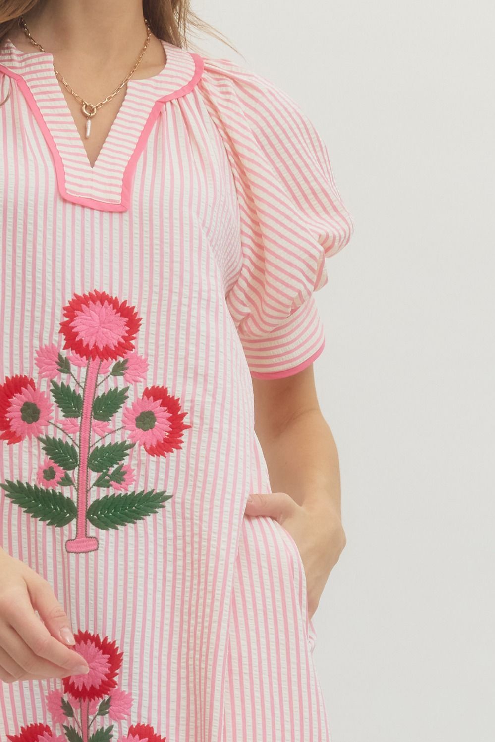 Floral Embroidery Maxi Dress