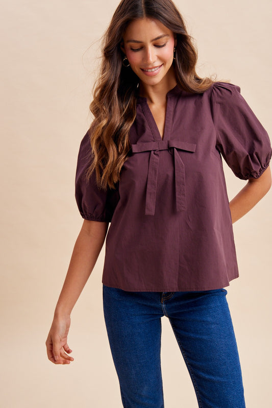 Bow Detail Woven Blouse