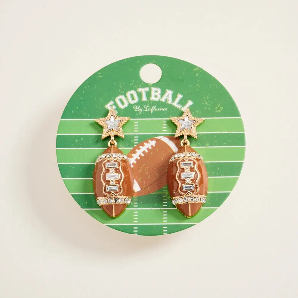 1.75 Inch Football Star Gameday Post Earrings