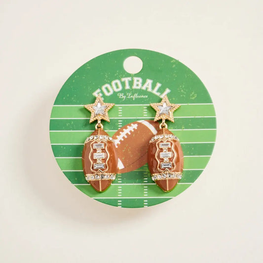 1.75 Inch Football Star Gameday Post Earrings