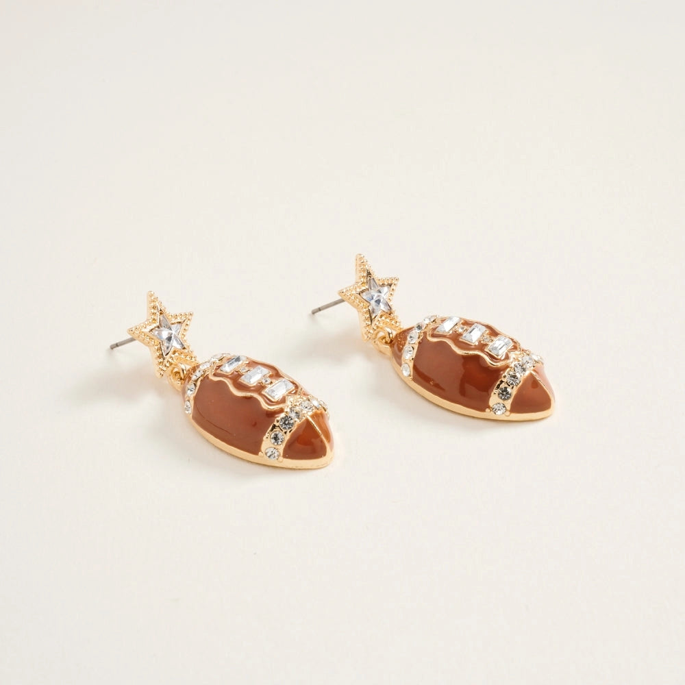 1.75 Inch Football Star Gameday Post Earrings
