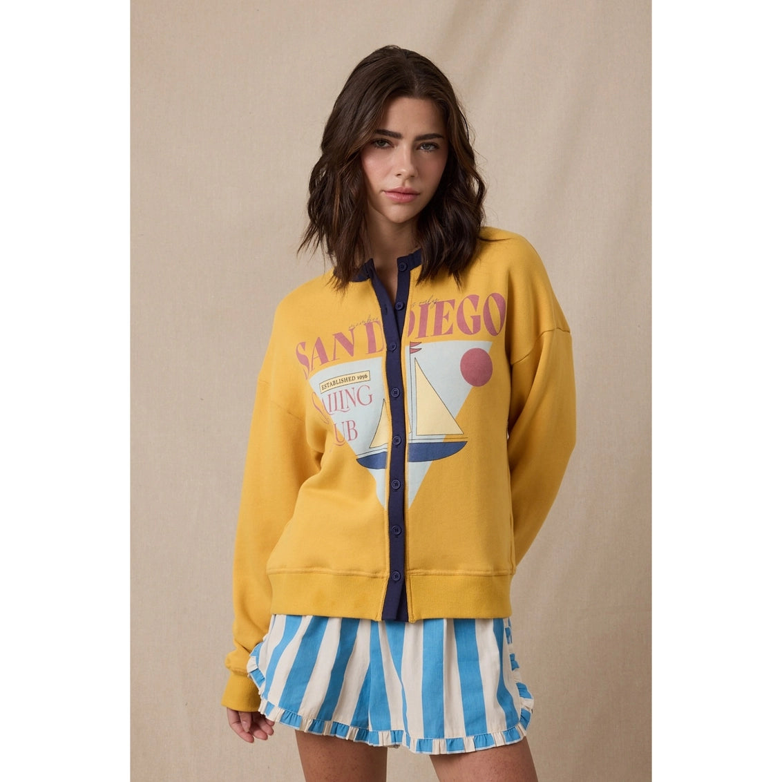 San Diego Sailing Button-Up Top