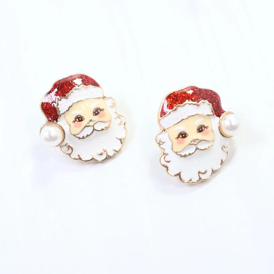 Red Santa Stud Earring
