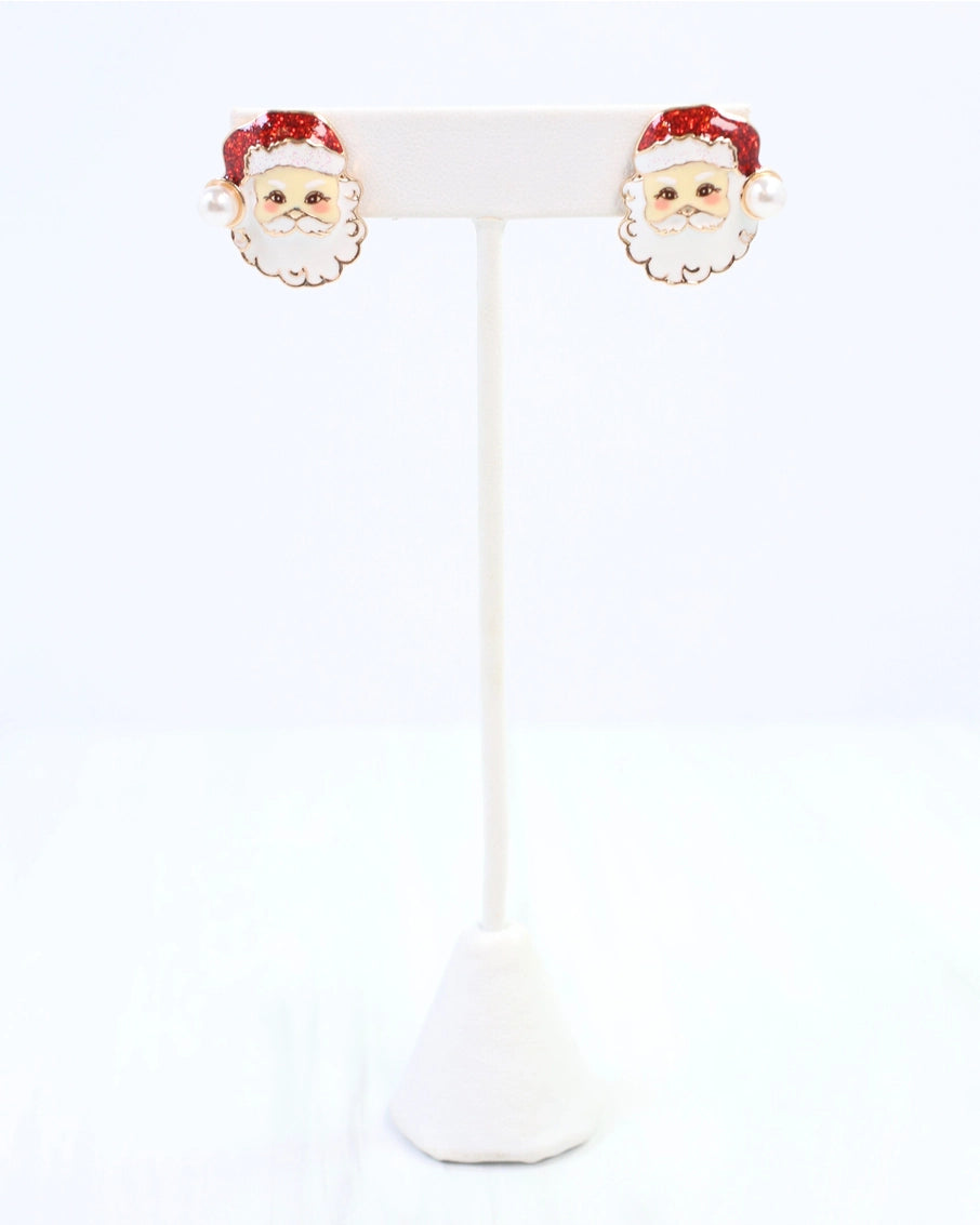 Red Santa Stud Earring