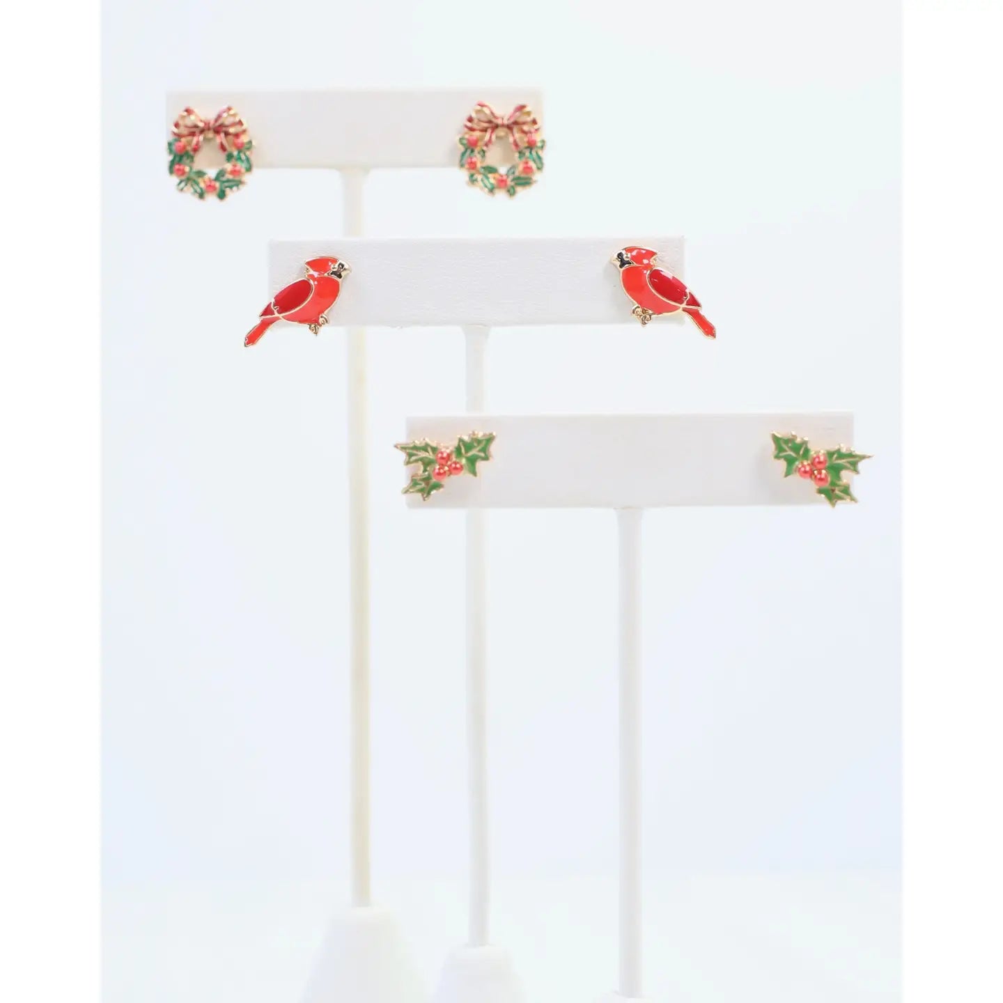 Wreath and Holly Earring Set