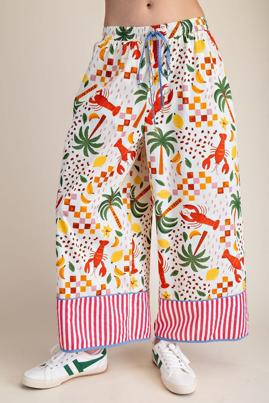 Lobster Printed Poplin Pants
